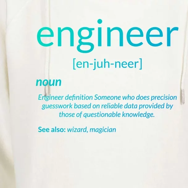 Gift For Engineer College Major Engineer Definition Gift Womens Funnel Neck Pullover Hood