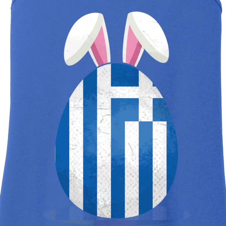 Greece Flag Egg Bunny Ears Greek Easter Sunday Gift Ladies Essential Tank