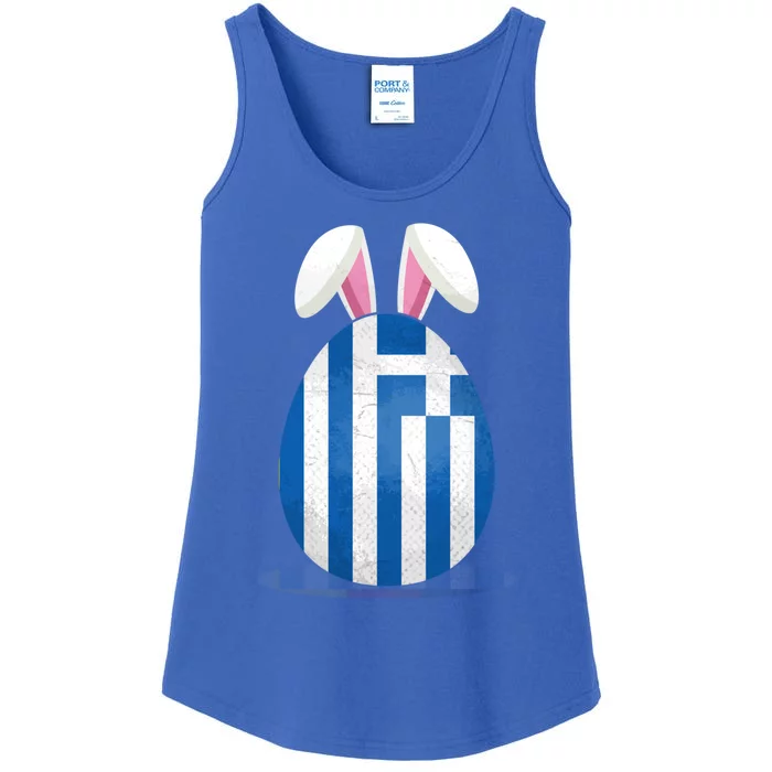 Greece Flag Egg Bunny Ears Greek Easter Sunday Gift Ladies Essential Tank