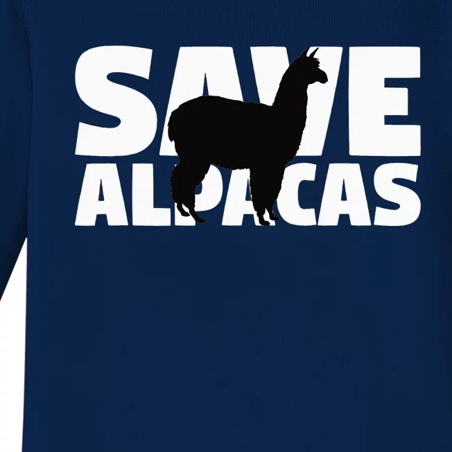 Gift for Extinction Endangered Animal Activist Save Alpacas Baby Long Sleeve Bodysuit