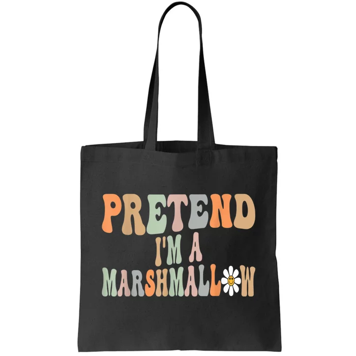 Groovy Funny Easy Lazy Halloween Pretend I'm A Marshmallow Tote Bag