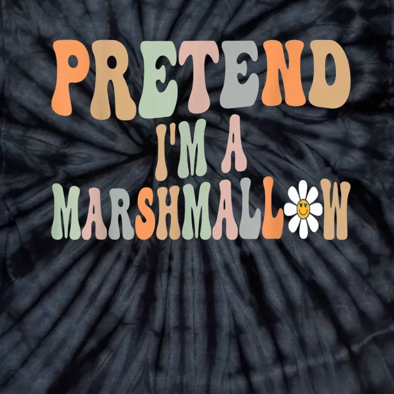 Groovy Funny Easy Lazy Halloween Pretend I'm A Marshmallow Tie-Dye T-Shirt