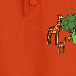 Giraffe Family Eating Broccoli Tree Dry Zone Grid Performance Polo