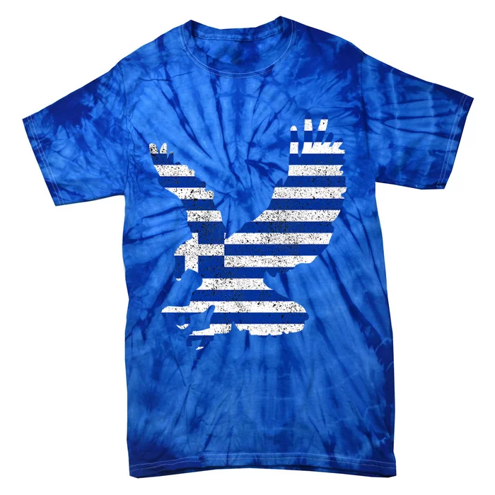 Greek Flag Eagle Patriotic Funny Gift Tie-Dye T-Shirt