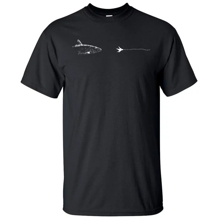 Graphic Fly Fishing Hook Line Fish Bonefish Tall T-Shirt