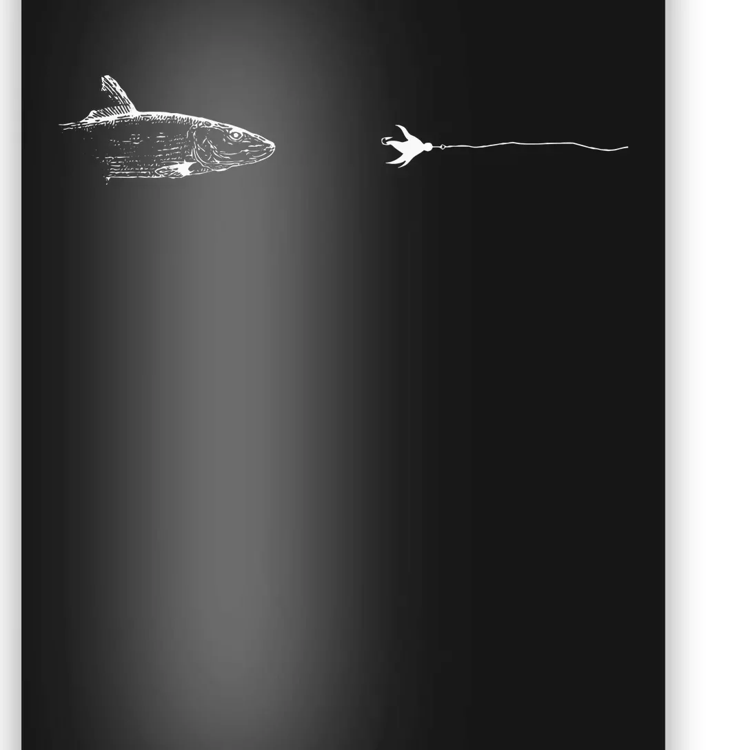 Graphic Fly Fishing Hook Line Fish Bonefish Poster