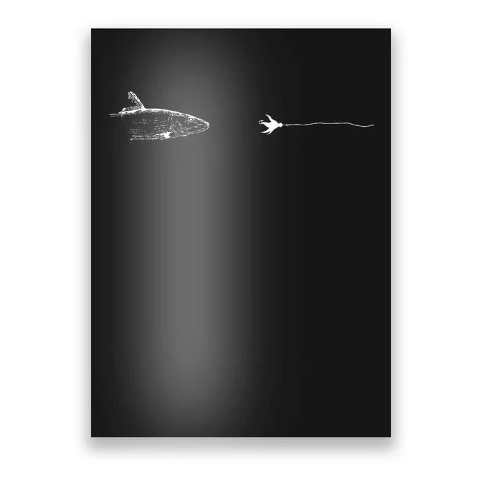 Graphic Fly Fishing Hook Line Fish Bonefish Poster