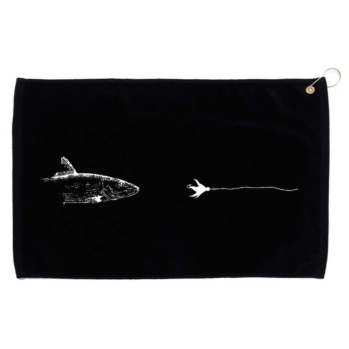 Graphic Fly Fishing Hook Line Fish Bonefish Grommeted Golf Towel