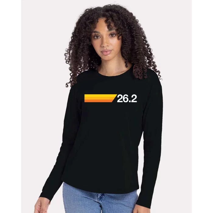 Gift For First Marathon 262 Marathoner Retro Runner Womens Cotton Relaxed Long Sleeve T-Shirt