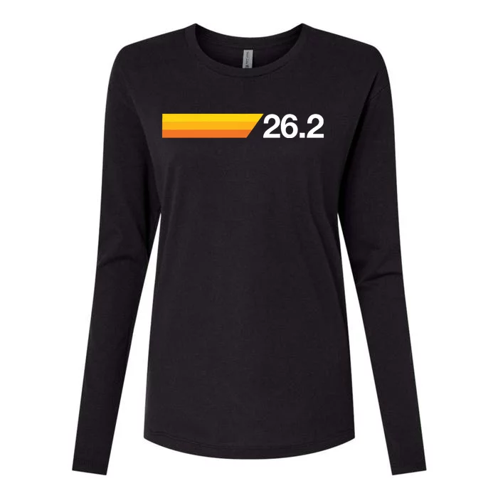 Gift For First Marathon 262 Marathoner Retro Runner Womens Cotton Relaxed Long Sleeve T-Shirt