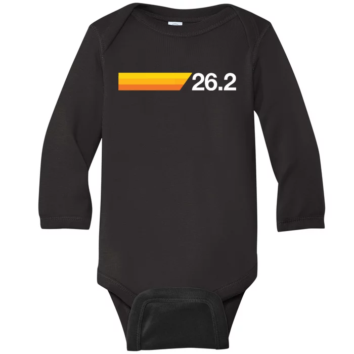 Gift For First Marathon 262 Marathoner Retro Runner Baby Long Sleeve Bodysuit