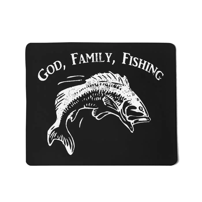 GOD FAMILY FISHING Christian Fisherman Bass Fish Graphic Mousepad