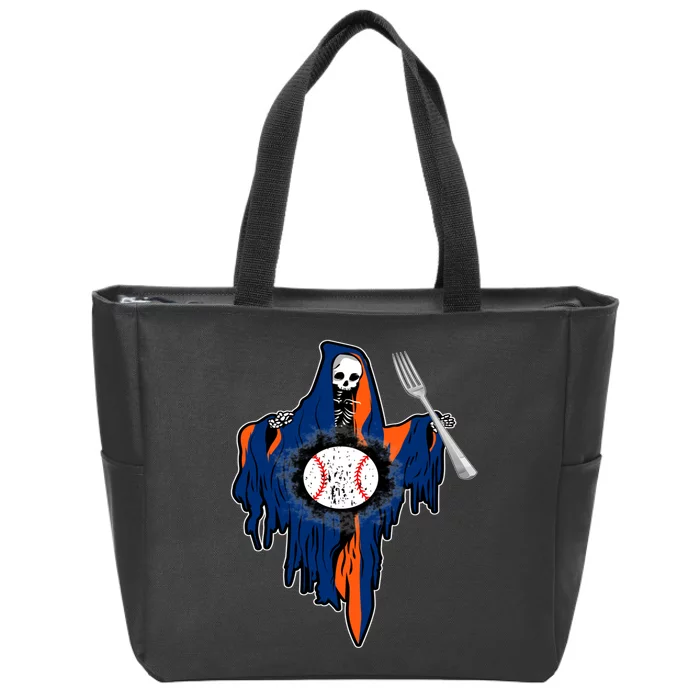 Ghost Forkball Fork Ball Pitch Baseball Pitcher Catcher Zip Tote Bag