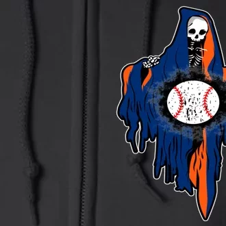 Ghost Forkball Fork Ball Pitch Baseball Pitcher Catcher Full Zip Hoodie