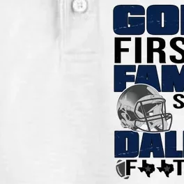 God First Family Second Then Dallas Football Funny Gift Dry Zone Grid Performance Polo