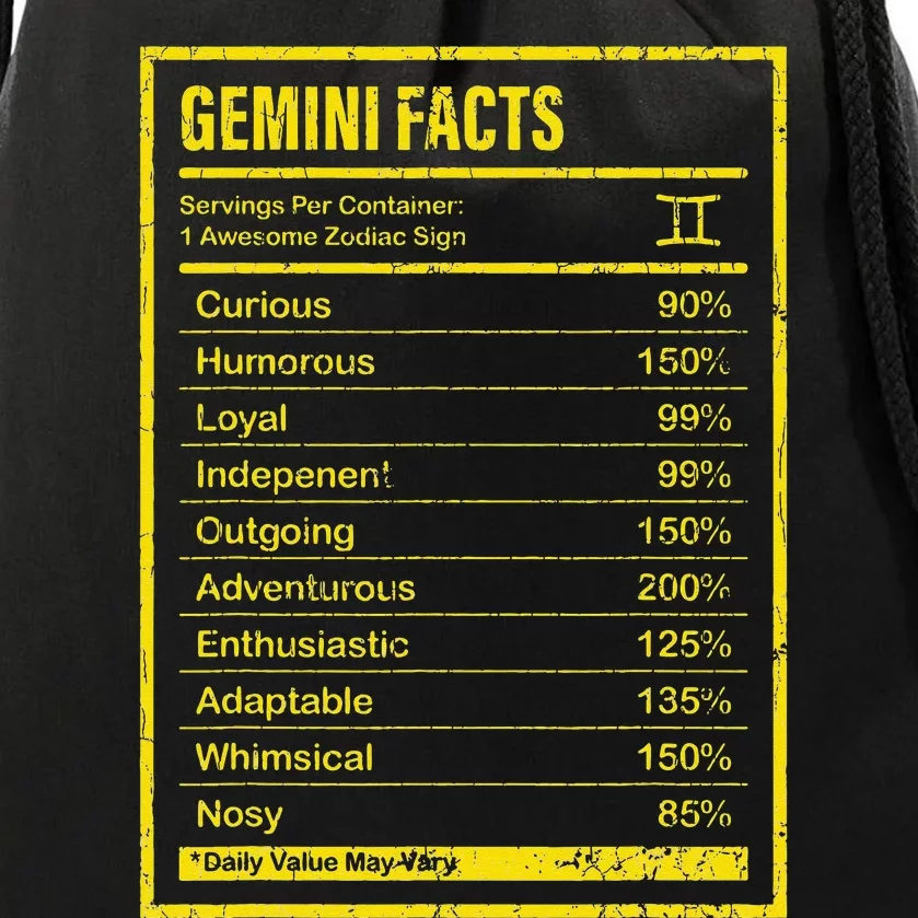 Gemini Facts For Wo Funny Zodiac Gift Drawstring Bag