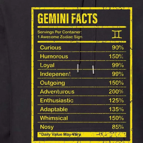 Gemini Facts For Wo Funny Zodiac Gift Premium Hoodie