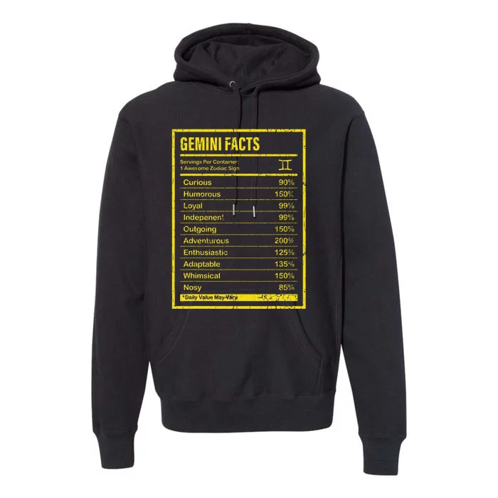 Gemini Facts For Wo Funny Zodiac Gift Premium Hoodie