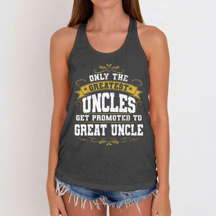 Gift for First Time Great Uncle Uncles Great Uncle Women's Knotted Racerback Tank