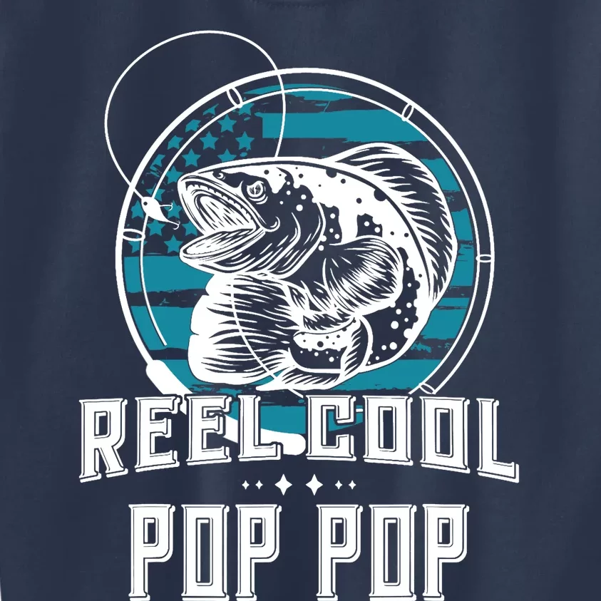 Gift For Fathers Day Tee - Reel Cool Pop Pop Fishing Kids Sweatshirt