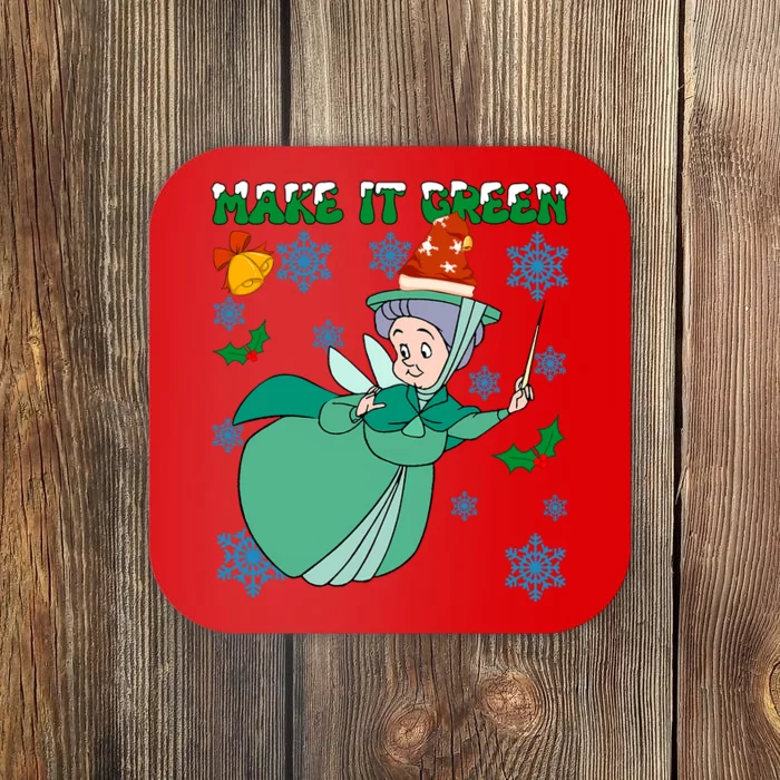 Good Fairy Fauna Make It Green Fauna Christmas Lights Coaster