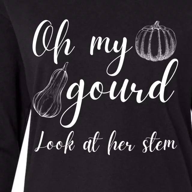 Gourd Funny Fall Pun Oh My Gourd Great Gift Womens Cotton Relaxed Long Sleeve T-Shirt