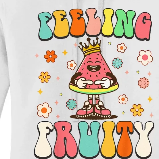 Groovy Feeling Fruity Watermelon Day Cute Fruit Lover Women's Pullover Hoodie