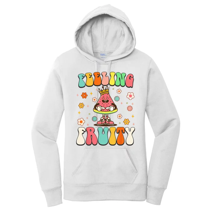 Groovy Feeling Fruity Watermelon Day Cute Fruit Lover Women's Pullover Hoodie