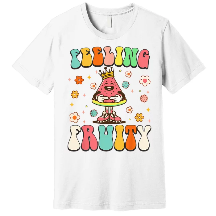 Groovy Feeling Fruity Watermelon Day Cute Fruit Lover Premium T-Shirt