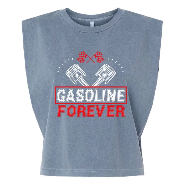 Gasoline Forever Funny Gas Cars Garment-Dyed Women's Muscle Tee