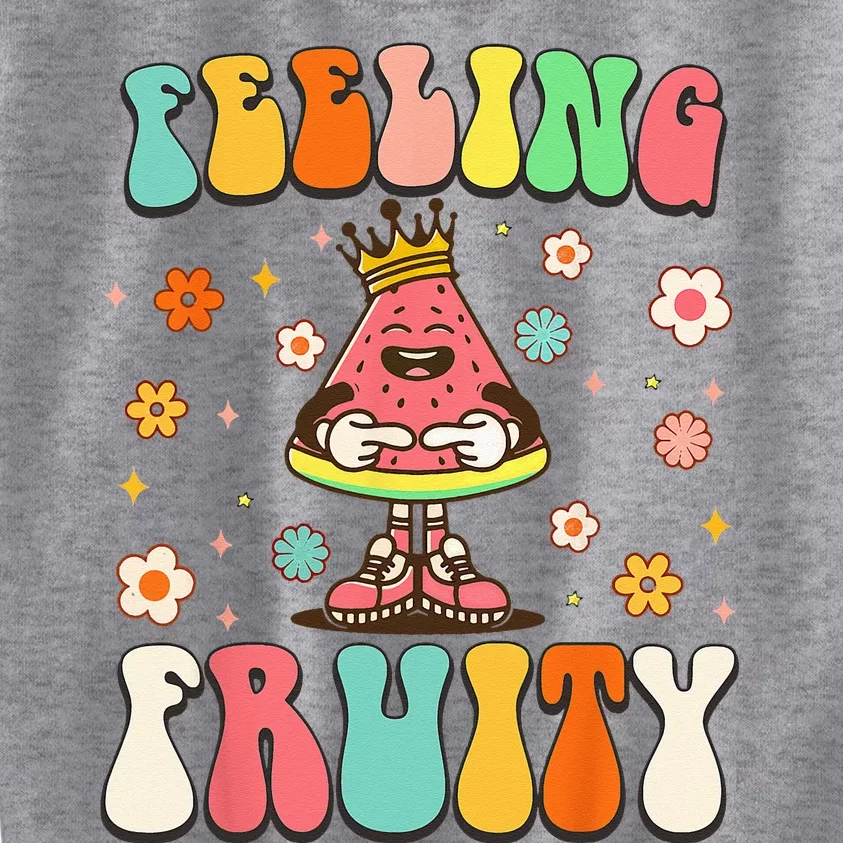 Groovy Feeling Fruity Watermelon Day Cute Fruit Lover Kids Sweatshirt