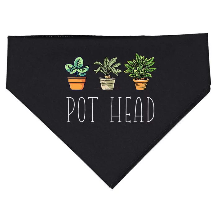 Gardening Farmer Funny Pot Head Plants Gardener Mom USA-Made Doggie Bandana