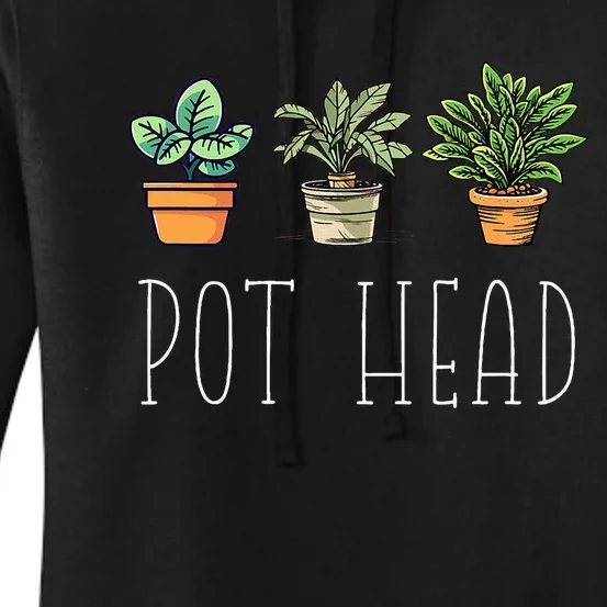 Gardening Farmer Funny Pot Head Plants Gardener Mom Women's Pullover Hoodie