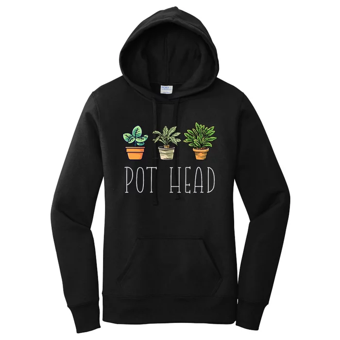 Gardening Farmer Funny Pot Head Plants Gardener Mom Women's Pullover Hoodie