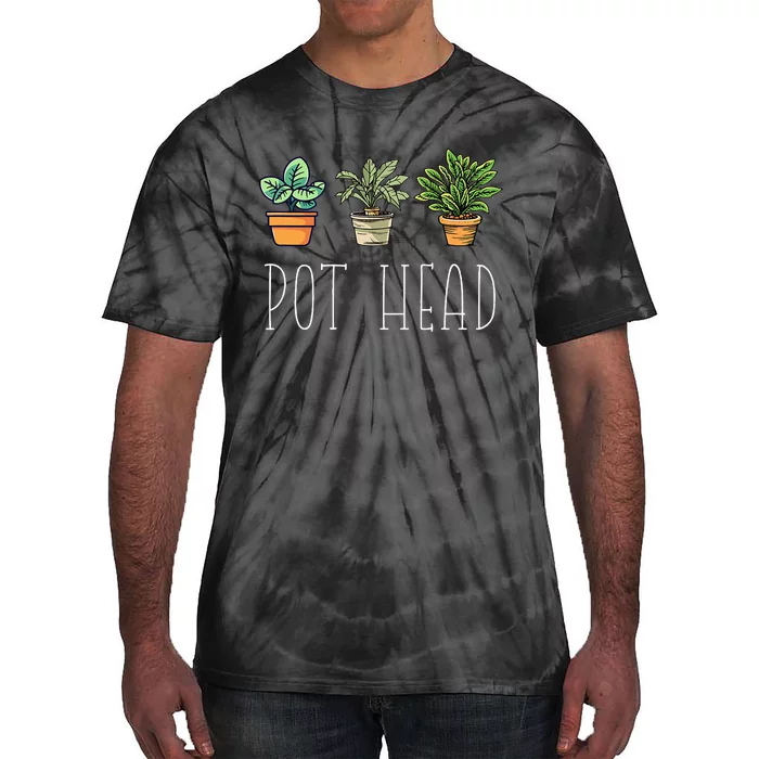 Gardening Farmer Funny Pot Head Plants Gardener Mom Tie-Dye T-Shirt