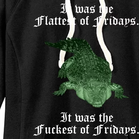 Gator Flat Fuck Friday's Funny Women's Fleece Hoodie