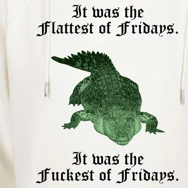 Gator Flat Fuck Friday's Funny Womens Funnel Neck Pullover Hood