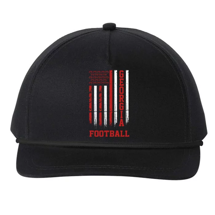 Georgia Football Fan American Flag Snapback Five-Panel Rope Hat