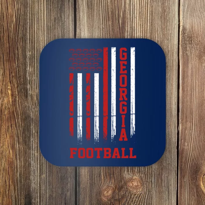 Georgia Football Fan American Flag Coaster