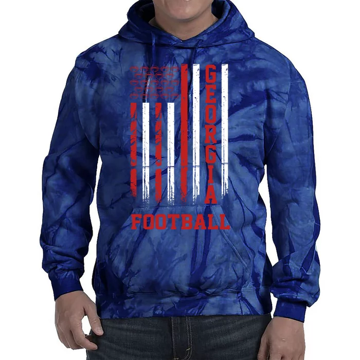 Georgia Football Fan American Flag Tie Dye Hoodie