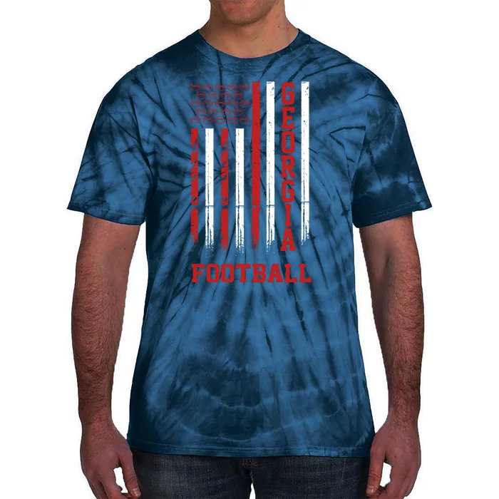 Georgia Football Fan American Flag Tie-Dye T-Shirt