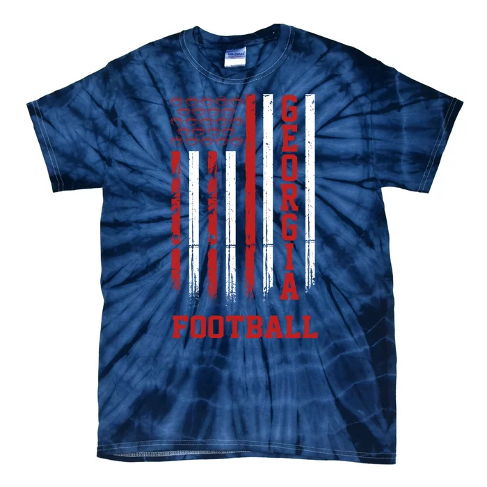 Georgia Football Fan American Flag Tie-Dye T-Shirt