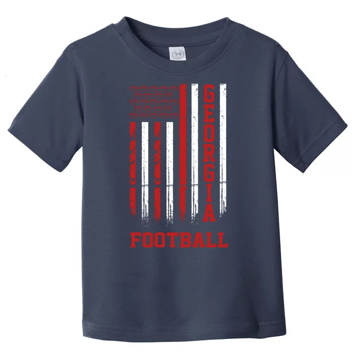 Georgia Football Fan American Flag Toddler T-Shirt