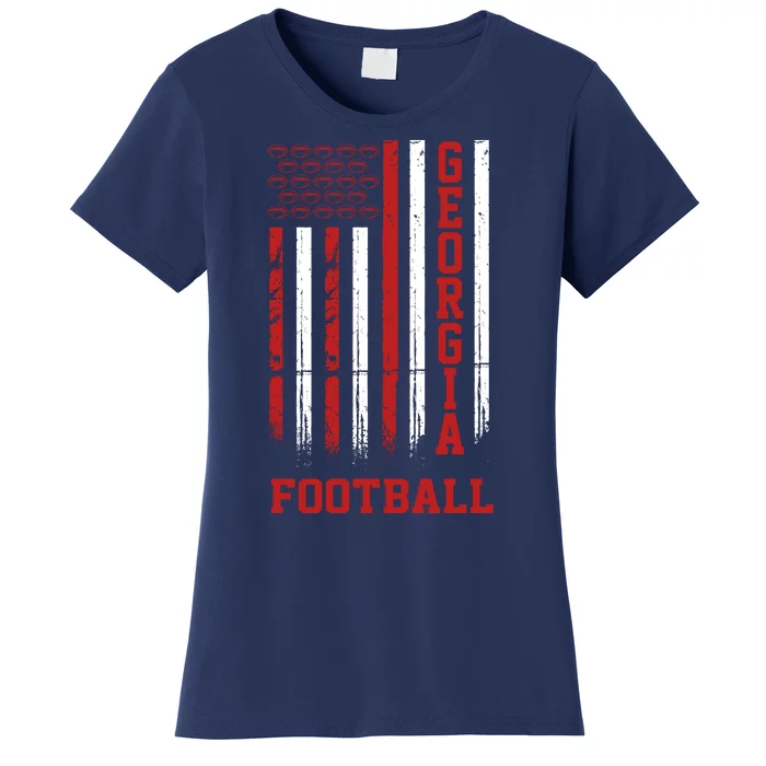 Georgia Football Fan American Flag Women's T-Shirt