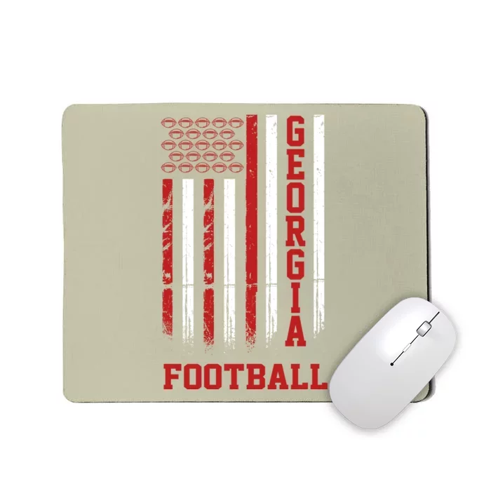 Georgia Football Fan American Flag Mousepad