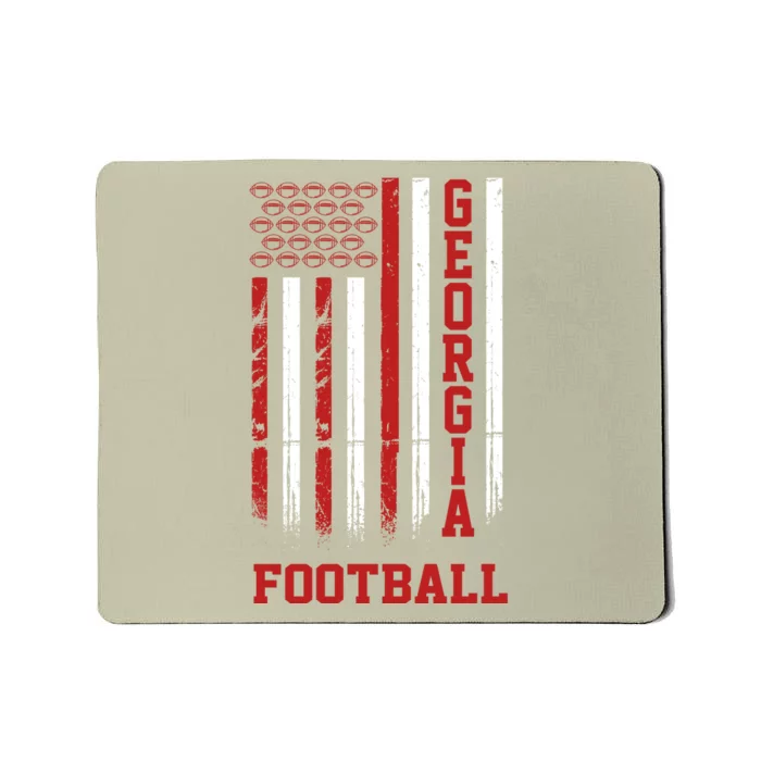 Georgia Football Fan American Flag Mousepad