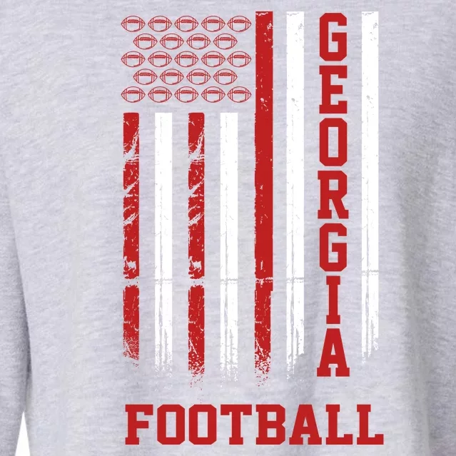 Georgia Football Fan American Flag Cropped Pullover Crew