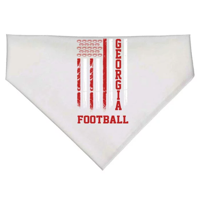 Georgia Football Fan American Flag USA-Made Doggie Bandana