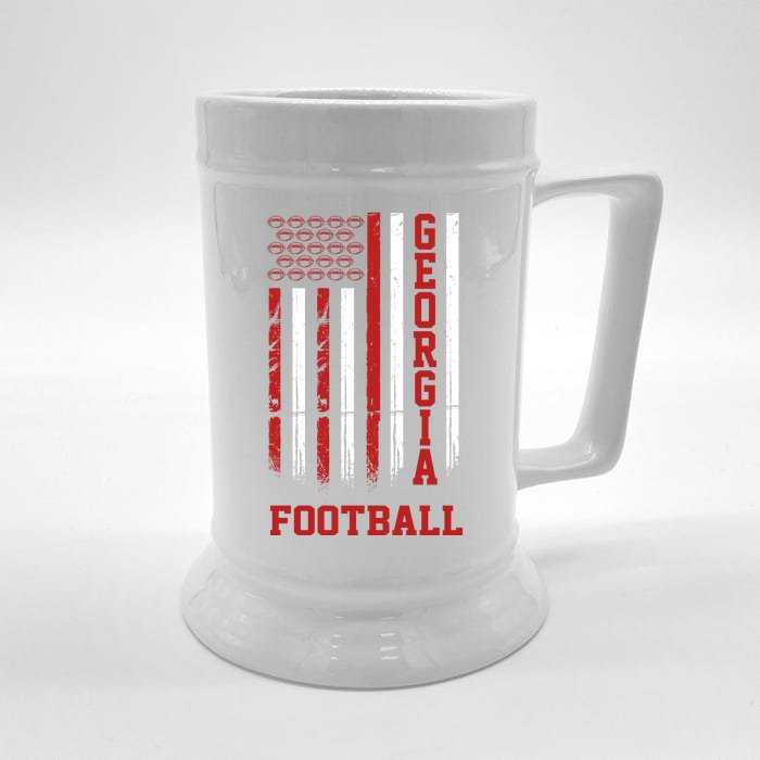 Georgia Football Fan American Flag Front & Back Beer Stein