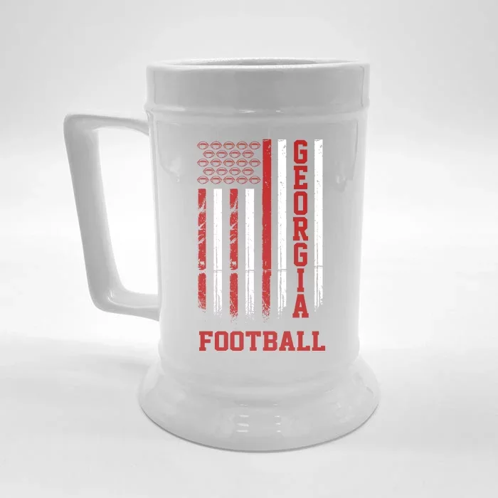 Georgia Football Fan American Flag Front & Back Beer Stein